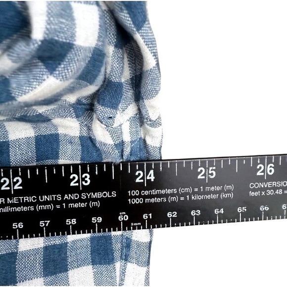 J Crew Mens 100% Linen Button Up Shirt Size XL Gingham Plaid Tailored Casual - Picture 7 of 9